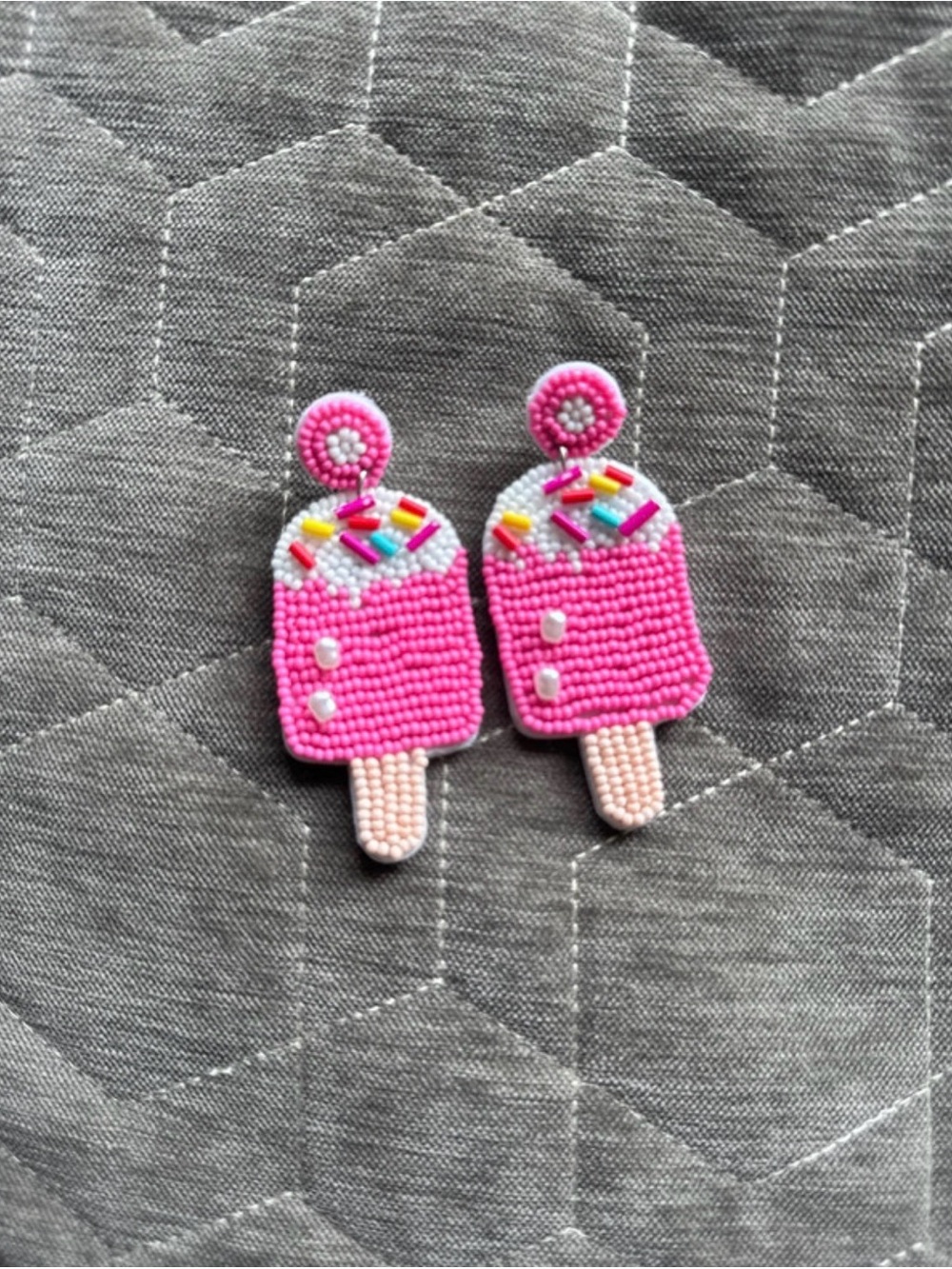 Beaded Ice Cream Earrings
